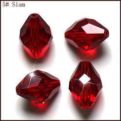 Rojo Oscuro Imitación perlas de cristal austriaco, aaa grado, facetados, bicono, de color rojo oscuro, 10x13 mm, agujero: 0.9~1 mm