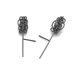 Gunmetal Brass Head Pins, for Ghost Witch Baroque Pearl Making, Truncheon, Gunmetal, 38x10mm, Pin: 11mm long