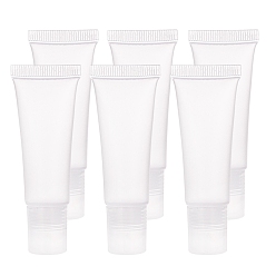 Clear 10ml PE Plastic Screw Cap Bottles, for Lip Gloss, Cream, Lotion, Clear, 78.5x30x18.5mm, Capacity: about 10ml(0.33 fl. oz)