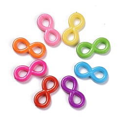 Mixed Color Opaque Acrylic Links, Infinity, Mixed Color, 10x21x4mm, Hole: 6x4.5mm, about 1110pcs/500g