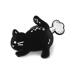 Black Cat Enamel Pins, Alloy Brooch for Backpack Clothes, Black, 25x32.5x1.5mm