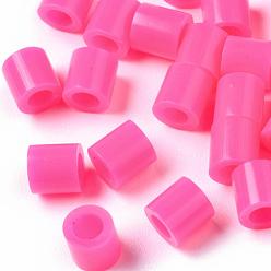 Camellia PE Fuse Beads, DIY Melty Beads, Tube, Camellia, 5x5mm, Hole: 3mm, about 8000pcs/500g