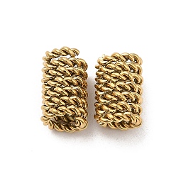 Real 18K Gold Plated 304 Stainless Steel Beads, Twisted Wrapped Beads, Tube, Real 18K Gold Plated, 8.5x5.5mm, Hole: 3.5mm