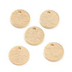 Real 24K Gold Plated Brass Charms, Flat Round, Real 24K Gold Plated, 8x1mm, Hole: 1.2mm