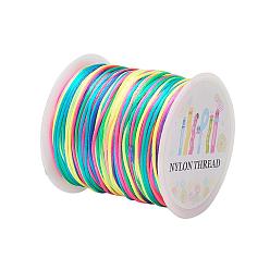 Colorido Hilo de nylon, cordón de satén de cola de rata, colorido, 1.0 mm, aproximadamente 76.55 yardas (70 m) / rollo