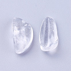 Cristal de cuarzo Perlas de cristal de cuarzo natural, cuentas de cristal de roca, sin perforar / sin orificio, patatas fritas, 11~20x7~9x5~5.5 mm, sobre 100 g / bolsa