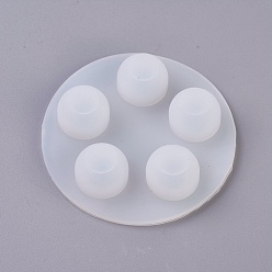 Blanco Moldes de silicona, moldes de esfera, moldes de resina, para resina uv, fabricación de joyas de resina epoxi, bola, blanco, 66x15 mm, agujero: 8 mm