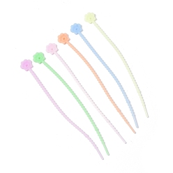 Paw Print Luminous Silicone Cable Zip Ties, Glow in the Dark Cord Organizer Strap, for Wire Management, Paw Print, 240x23x6mm, Hole: 2.7mm
