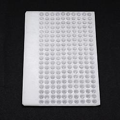 White Plastic Bead Counter Boards, for Counting 10mm 200 Beads, Rectangle, White, 22.3x14.8x0.7cm, Bead Size: 10mm