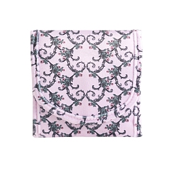 Rose Nacré Sacs de rangement de bijoux en polyester imprimé rose, sacs d'emballage de rouleau de bijoux, pour les bagues, Des boucles d'oreilles, stockage de colliers, perle rose, 15.5x14 cm