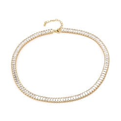 Real 18K Gold Plated Brass Micro Pave Cubic Zirconia Link Chain Bracelets, Long-Lasting Plated, Real 18K Gold Plated, 13-3/4 inch(35cm)