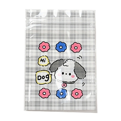 Собака Прямоугольные пластиковые пакеты с застежкой-молнией, с рисунком мультяшного животного, верхние пакеты с самозапечатыванием, собака, 10.9x7.5x0.15 см, односторонняя толщина: 2.5 мил(0.065мм)