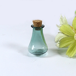 Светлый Морско-зеленый Пустые бутылки с небольшим стеклянным пробком, бутылка желаний, светло-зеленый, 1.6x2.7 см
