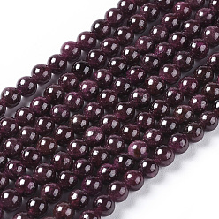 Garnet Natural Garnet Beads Strands, Round, 5mm, Hole: 0.8mm, about 80pcs/strand, 15.1 inch(38.5cm)