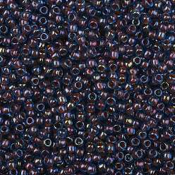 (381) Inside Color Aqua/Oxblood Lined Toho perles de rocaille rondes, perles de rocaille japonais, (381) intérieur couleur aqua / oxblood doublé, 8/0, 3mm, Trou: 1mm, environ1110 pcs / 50 g