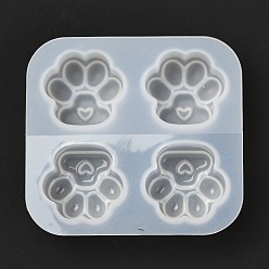 Blanco Moldes de silicona, moldes de resina, para resina uv, fabricación artesanal de resina epoxi, cuadrado con garra de gato, blanco, 50.5x54.5x11.5 mm, tamaño interno: 20x21 mm