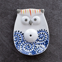Royal Blue Porcelain Incense Burners, Owl Incense Holders, Home Office Teahouse Zen Buddhist Supplies, Royal Blue, 70x55x10mm
