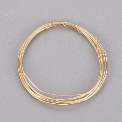 Wheat Round Copper Wire Copper Beading Wire for Jewelry Making, Long-Lasting Plated, Wheat, 24 Gauge, 0.5mm, about 75.45 Feet(23m)/roll