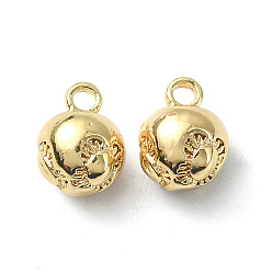Real 18K Gold Plated Brass Charms, Round Charm, Real 18K Gold Plated, 8x6x6mm, Hole: 1.5mm
