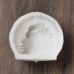 Blanc Moule en silicone de décoration d'affichage d'aigle, moules de résine, pour la résine UV, fabrication artisanale de résine époxy, blanc, 82x94x53mm, diamètre intérieur: 71x83.5 mm