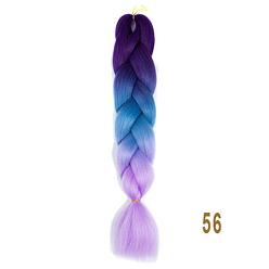 Coloré Extensions de cheveux tresses synthétiques jumbo ombre, crochet twist tresses cheveux pour tressage, fibre haute température résistante à la chaleur, perruques pour femmes, colorées, 24 pouce (60.9 cm)