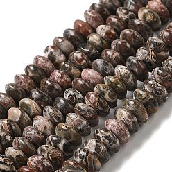 Léopard Perles de jaspe en peau de léopard naturel, perles de soucoupe, rondelle, 6.5x3mm, Trou: 1mm, Environ 118~119 pcs/chapelet, 15.35'' (39 cm)