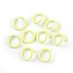 Champagne Yellow Iron Jump Rings, Open Jump Rings, Champagne Yellow, 17 Gauge, 8~8.5x1.2mm, Inner Diameter: 5~6mm