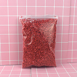 Rouge Foncé Petites boules de mousse artisanales, ronde, pour la fabrication d'artisanat de vacances de mariage bricolage, remplisseur de boîte cadeau, rouge foncé, 2~4mm, 7~10 g / sac