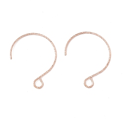 Rose Gold Ion Plating(IP) 316 Surgical Stainless Steel Earring Hooks, with Horizontal Loops, Rose Gold, 23.5x18mm, Hole: 3x2.6mm, 22 Gauge, Pin: 0.6mm