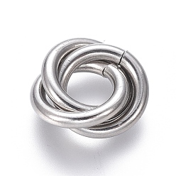 Stainless Steel Color 304 Stainless Steel Linking Rings, Interlocking Ring, for Necklace Making, Stainless Steel Color, 16x15x3.5mm, Ring: 12x2.3mm, Inner Diameter: 8mm