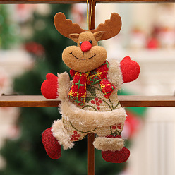 Ciervo Decoración de colgante de tela de muñeca de baile de navidad, para adornos colgantes de árboles de navidad, ciervo, 180x130 mm