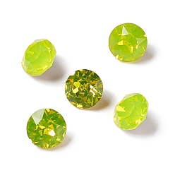 Péridot Cabochons de strass en verre de style opale k9, dos et dos plaqués, diamant, péridot, 6x4mm