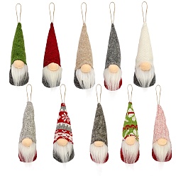 Mixed Color 2 Sets 2 Style Cloth Christmas Doll Pendant Decorations, Mixed Color, 1set/style