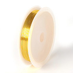 Golden Round Copper Wire for Jewelry Making, Long-Lasting Plated, Golden, 26 Gauge, 0.4mm, about 32.8 Feet(10m)/roll, 10 rolls/group
