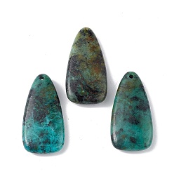 African Turquoise(Jasper) Natural African Turquoise(Jasper) Pendants, Teardrop Charms, 40x20.5x7mm, Hole: 1.8mm