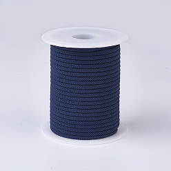 Морской Синий Нейлоновые нити, Миланские шнуры / витые шнуры, Marine Blue, 3 мм, около 21.87 ярдов (20 м) / рулон