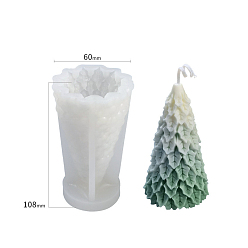 White Christmas Tree DIY Candle Silicone Molds, Resin Casting Molds, For UV Resin, Epoxy Resin Jewelry Making, White, 6x10.8cm