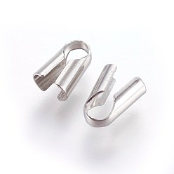 Stainless Steel Color 304 Stainless Steel Cord Ends, End Caps, Column, Stainless Steel Color, 8x3.5x5mm, Hole: 3x3mm