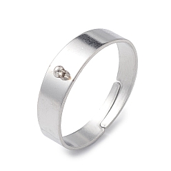 Нержавеющая Сталь Цвет 304 кольца петель из нержавеющей стали, регулируемое кольцо на палец, цвет нержавеющей стали, 4~5x0.6 мм, отверстие : 1.2 мм, внутренний диаметр: 18 мм