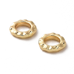 Real 18K Gold Plated Rack Plating Zinc Alloy Linking Rings, Long-Lasting Plated, Round Ring, Hammered, Real 18K Gold Plated, 8x1.8mm, Inner Diameter: 4mm