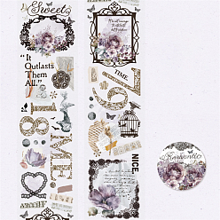 Lila Cintas adhesivas de flores para mascotas, cinta decorativa en rollo, para hacer tarjetas, scrapbooking, diario, planificador, sobre y cuadernos, lila, 50 mm, 2 m / rollo
