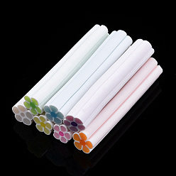 Color mezclado Decoración de uñas de arcilla polimérica hecha a mano luminosa, cuidado de las uñas de moda, no hay tubos de vacío, flor, color mezclado, 47~50x8~10x8~10 mm