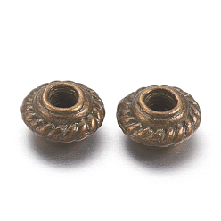 Bronce Antiguo Abalorios espaciador de estilo tibetano, Bronce antiguo, sin cadmio, plomo, níquel, 5x3 mm, agujero: 1.5 mm