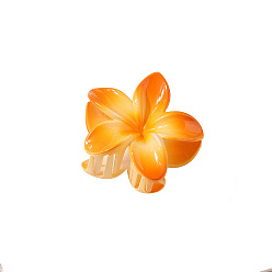 Naranja Oscura Pinzas para el cabello con garra de plástico en forma de flor, accesorios para el cabello para mujer niña, naranja oscuro, 80x80x40 mm
