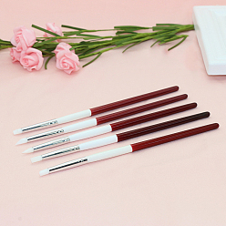 Red Silicone Polymer Clay Sculpting Tool Pen, with Wood Penholder, Carving Pen Set for Clay Craft, Red, 19cm, 5pcs/set