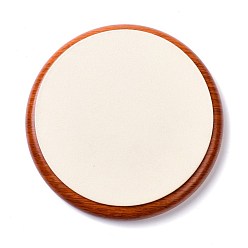 Blanco Antiguo Bandeja de exhibición de pulseras de joyería de pesentación de madera redonda plana, cubierto con microfibra, organizador de monedas de piedra, blanco antiguo, 18.1x2.2 cm