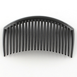 Black Hair Accessories Plastic Hair Comb Findings, Black, 50.5~51x82.5~83x4mm