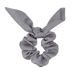 Gray Rabbit Ear Polyester Elastic Hair Accessories, for Girls or Women, Scrunchie/Scrunchy Hair Ties, Gray, 165mm