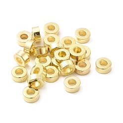 Золотой CCB пластиковые шарики, Плоский круглый / диск, золотые, 7x3 мм, отверстие : 3 мм
