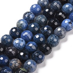 Dumortierite Natural Dumortierite Beads Strands, Faceted(128 Facets), Round, 8.5mm, Hole: 1.2mm, about 44pcs/strand, 14.76''(37.5cm)